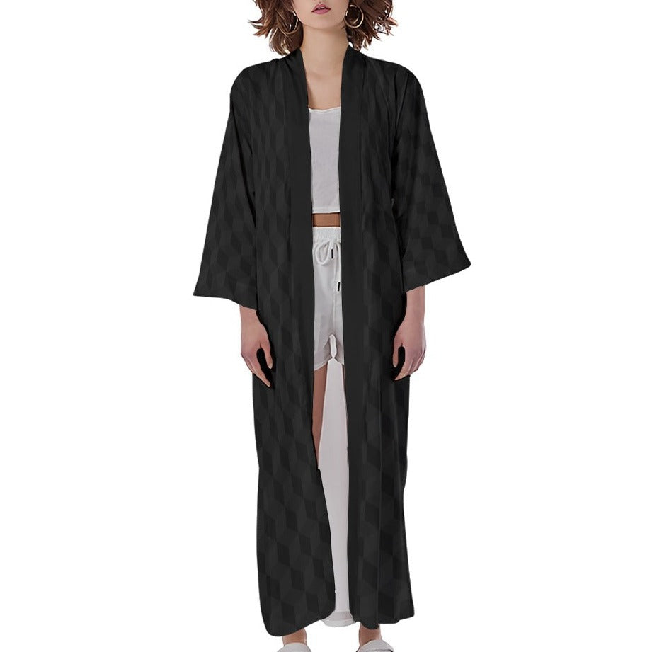 Black | Satin Kimono Robe